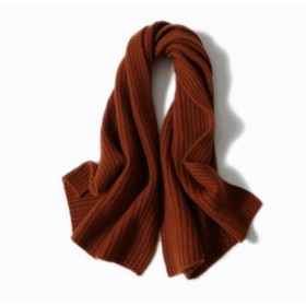 100%Cashmere Scarf Women Men Solid Color Warm Winter Scarfs Brown